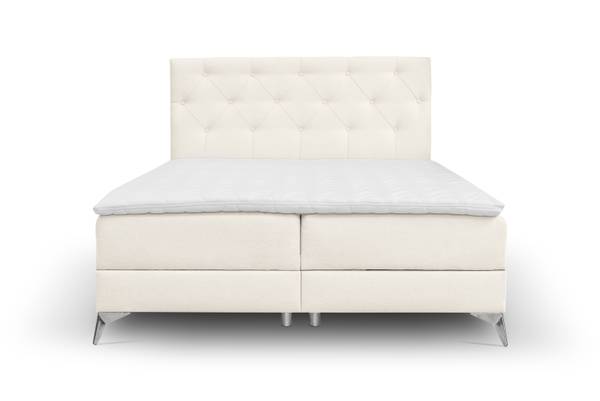 Boxspringbett Lilotte Taschenfederkern Ecru - Breite: 140 cm