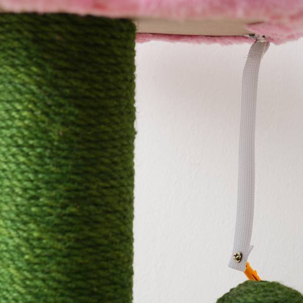 Kat klimrek FlowerWoody groen - plaatmateriaal op houtbasis - 46 x 90 x 46 cm