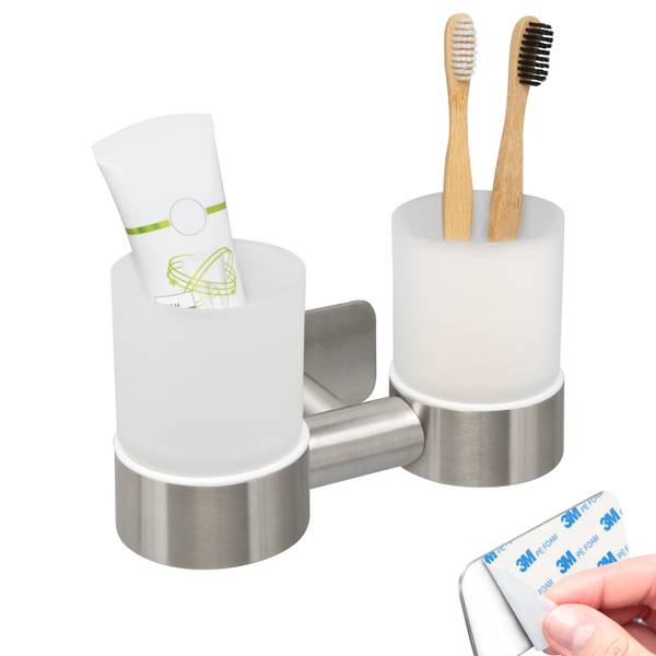 Doppelglasbecherhalter Piazza 94040 Silber