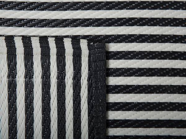 Teppich HALDIA Schwarz - Weiß - Textil - 90 x 90 x 90 cm