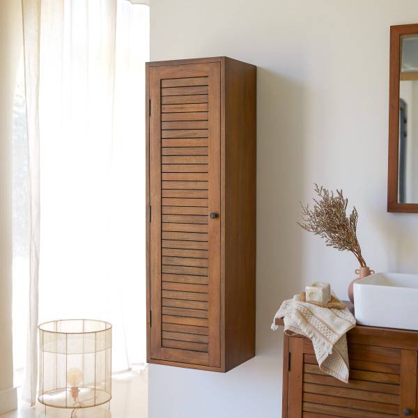 Hochschrank Loggia Beige - Akazie - 35 x 120 x 30 cm