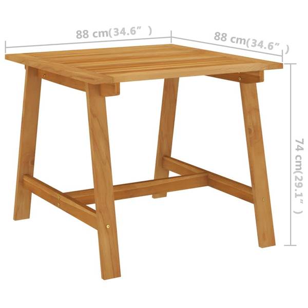 Garten-Essgruppe 3006318 3-teilig Schwarz - Akazie - 88 x 74 x 88 cm