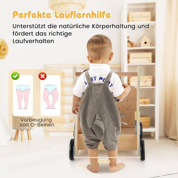 Lauflernwagen FY32336DE Blau - Holzwerkstoff - 31 x 46 x 35 cm