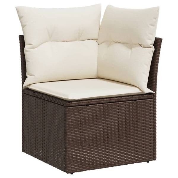 Garten-Lounge-Set 3036778-1 7-teilig Braun - Weiß - Polyrattan - 62 x 69 x 62 cm