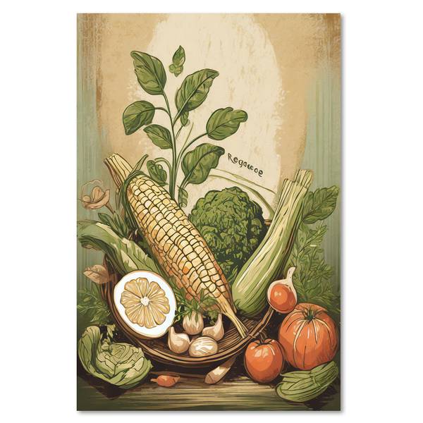 Wandbild gemüse in der küche essen natur 40 x 60 cm