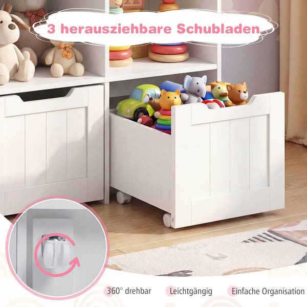 Kinderregal FB32508 Weiß - Holzwerkstoff - 33 x 90 x 100 cm