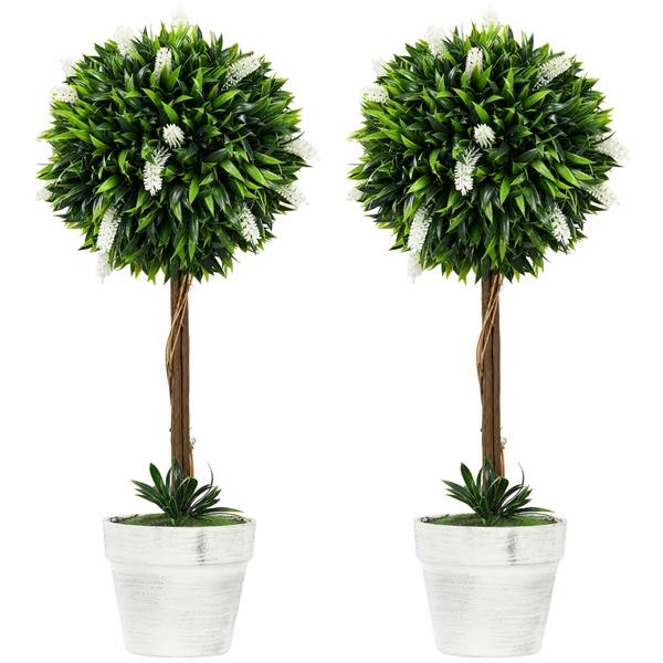 Künstliche Lavendel CD93 2er-Set Weiß - Kunststoff - 15 x 60 x 15 cm