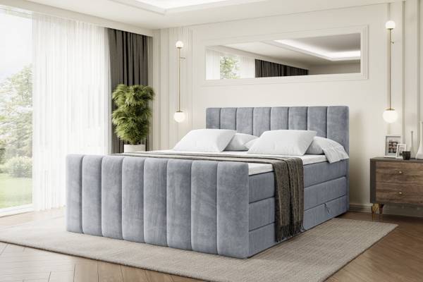Boxspringbett OTTA-Z KING Hellgrau - Breite: 120 cm