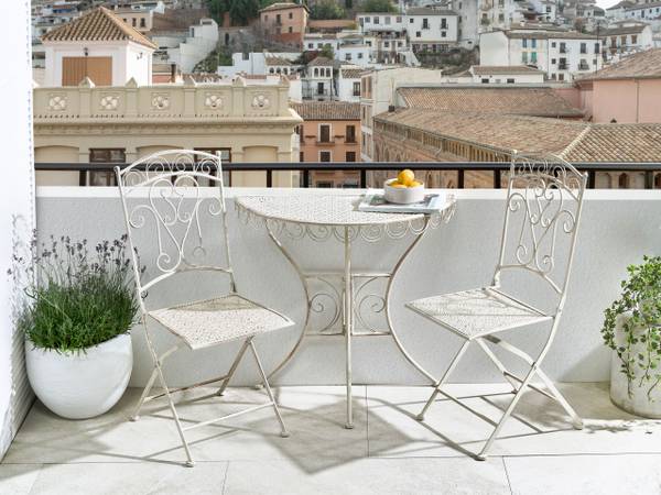 Gartenset JUINA 3-tlg Beige - Metall - 36 x 95 x 36 cm