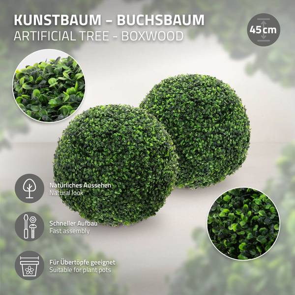 Buchsbaumkugel WIEN 2er-Set 45 x 45 x 45 cm