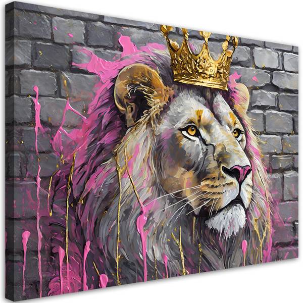 Wandbild könig löwe 100 x 70 cm