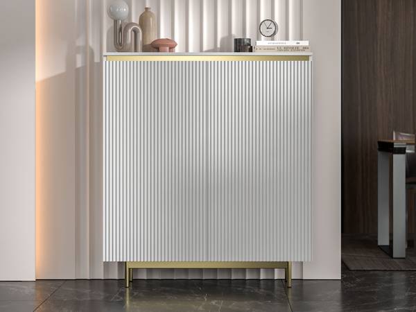 Highboard SELENE Gold - Weiß - Gold
