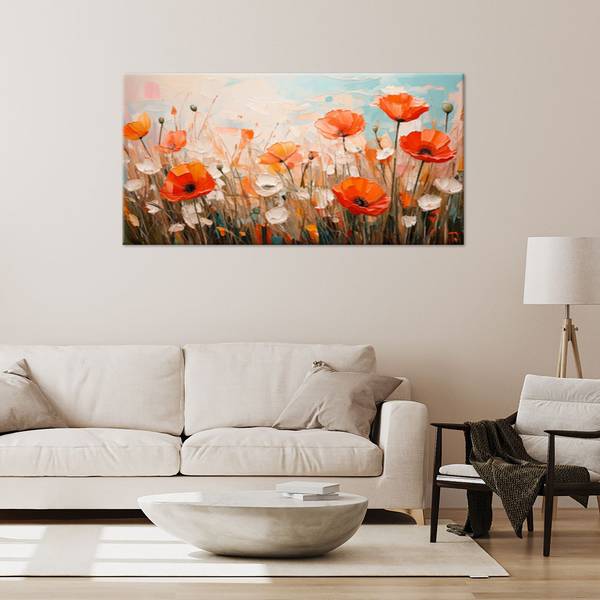 Canvas schilderij Bloemen 120 x 60 cm