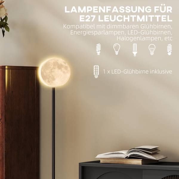Stehlampe B31-557V90BK Schwarz - ABS - 18 x 140 x 18 cm