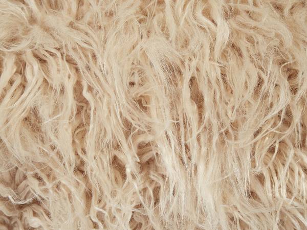 Poef CONROE beige - bamboe - 50 x 30 x 50 cm