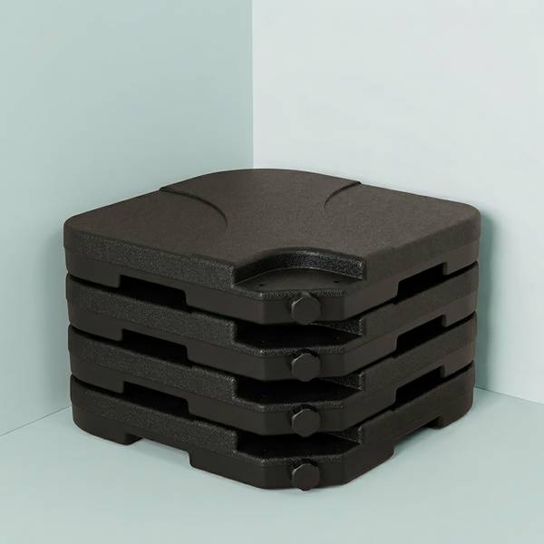 Contrepoids pour pied en croix, lot de 4 Noir - Fer - 50 x 8 x 50 cm