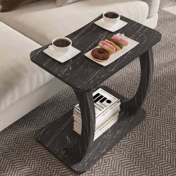Table d’appoint Stattela Imitation marbre noir