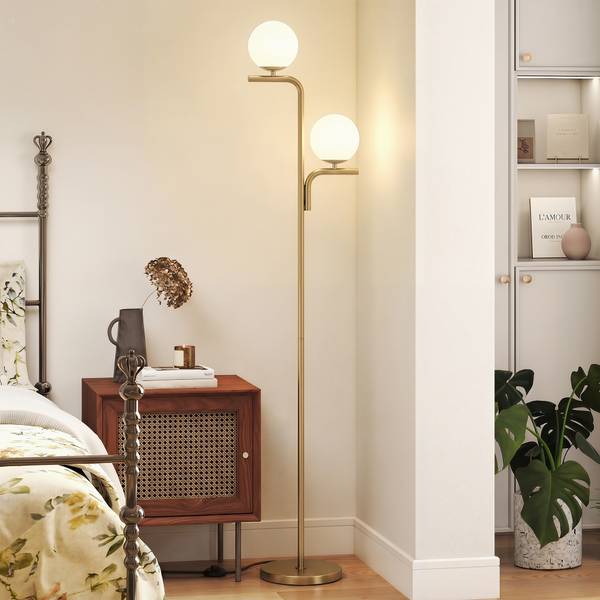 Stehlampe B31-654V90GD Gold - Stahl - Milchglas - 28 x 170 x 33 cm