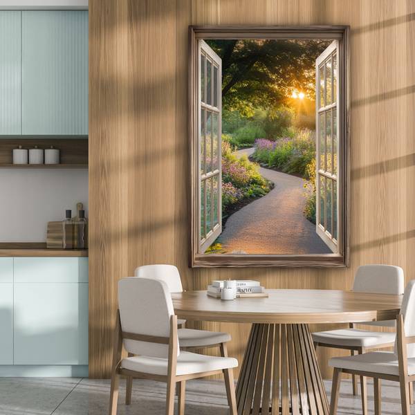 LEINWANDBILD Fensterblick 80 x 120 cm