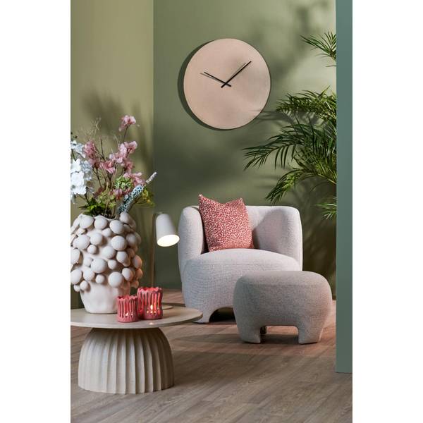 Sitzpuff Zenica Weiß - Holzwerkstoff - Massivholz - 41 x 38 x 53 cm