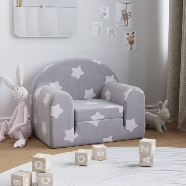 Kindersofa 3032493 Hellgrau - Weiß - 52 x 40 x 90 cm