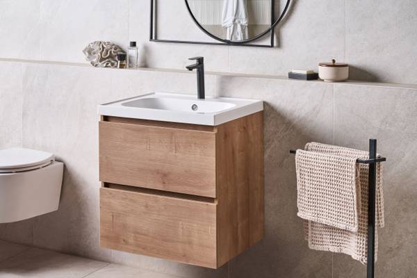 Badezimmerschrank LAGOA 2-tlg Braun - Weiß - Holzwerkstoff - 50 x 60 x 50 cm