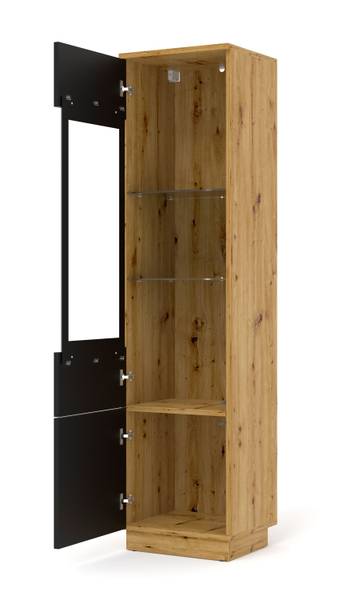 Vitrine AURA 37x33x150 Beige - Noir - ABS - Mélamine - 37 x 150 x 33 cm