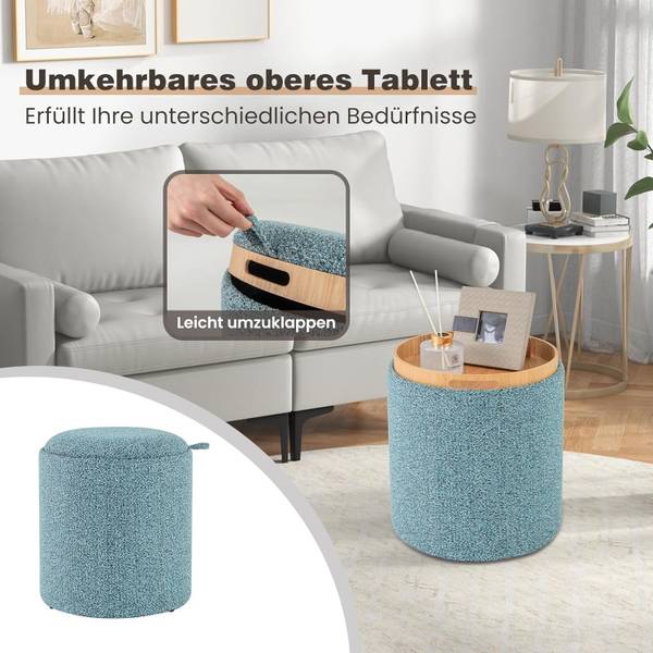 Sitzhocker VH33812DE(2er Set) Blau - Holzwerkstoff - 39 x 45 x 39 cm