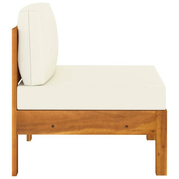Salon de jardin 3006534-2 (lot de 5) Blanc - Polyester - Acacia - 60 x 25 x 100 cm