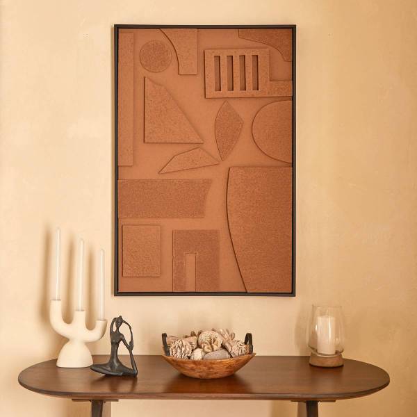 Reliefleinwand JILANI Braun - Holzwerkstoff - 3 x 90 x 60 cm