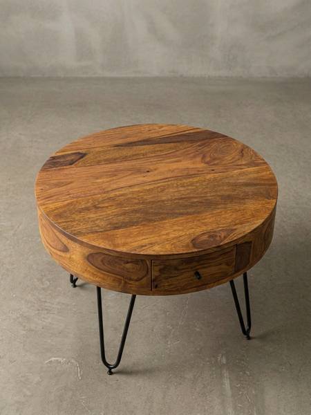 Couchtisch ARACENA mit Schublade Braun - Sheesham - 60 x 44 x 60 cm