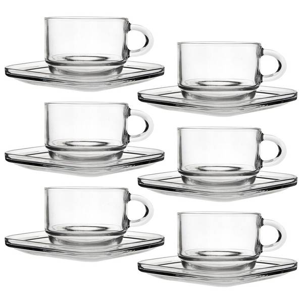 Tasse mit Untertasse 6er Set 129672 14 x 7 x 14 cm