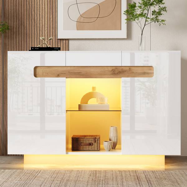 Sideboard GLOWMU Ⅲ Weiß - Holzwerkstoff - 120 x 80 x 40 cm