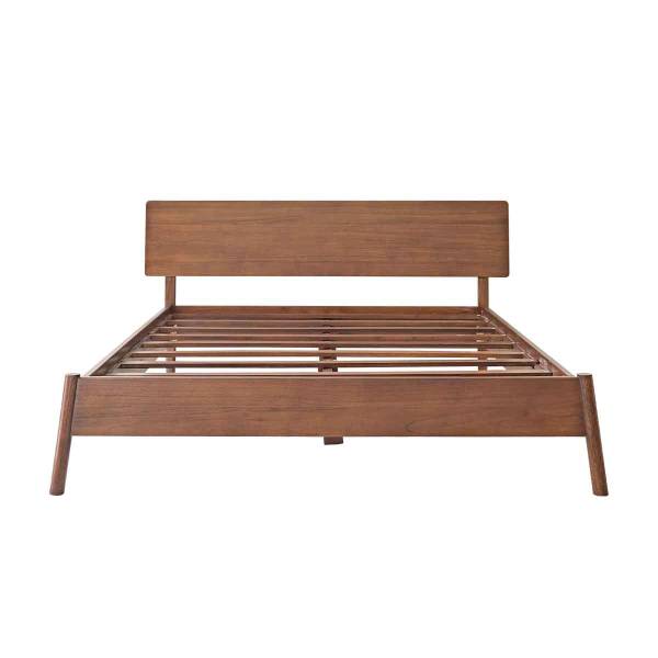 Bett mit Lattenrost VINTAGE Braun - Massivholz - 189 x 95 x 215 cm