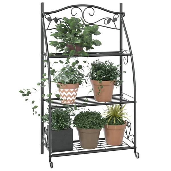Blumenregal 319353 Schwarz - Stahl - 30 x 96 x 56 cm