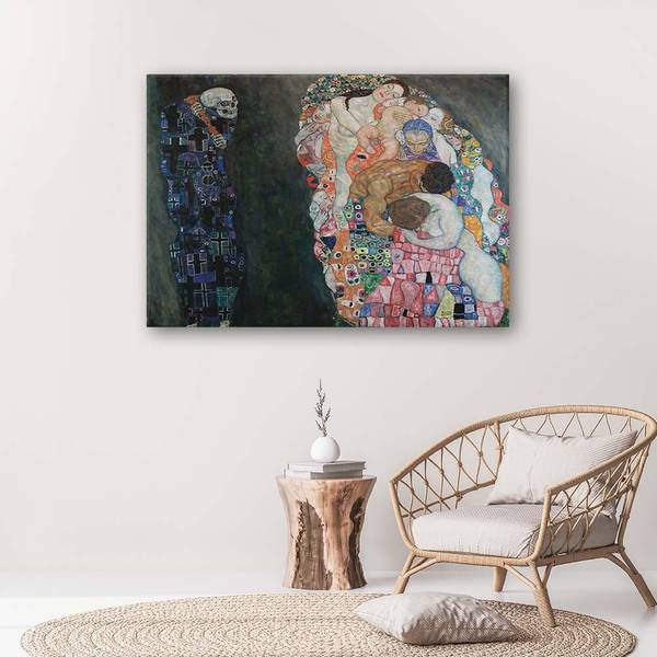 Wandbild leben und tod – g. klimt 100 x 70 cm