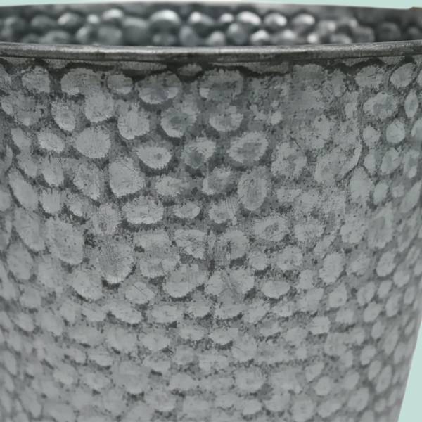 Blumentopf 6er Set Übertöpfe Silber - Eisen - 15 x 16 x 15 cm