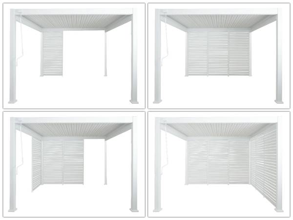 Lamellenwand voor pergola N94 wit - aluminium - 94 x 213 x 15 cm