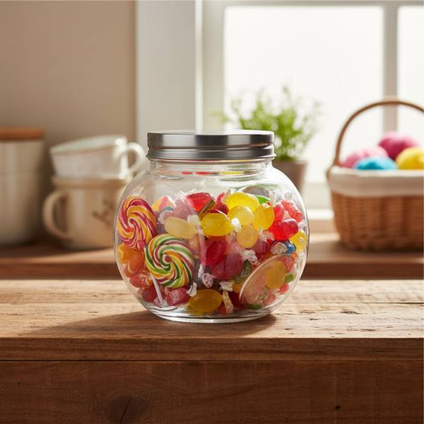Bonbonglas 6er Set 480 ml Silber - Silikon - 11 x 11 x 8 cm