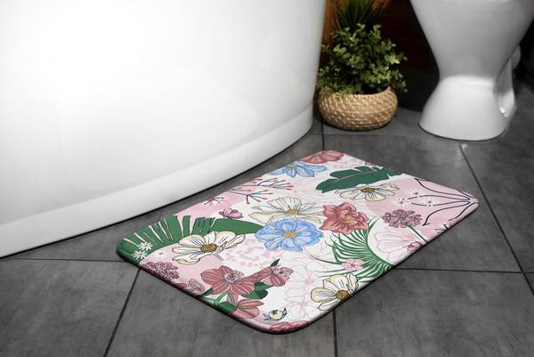 Badteppich Bunte Blumen 75 x 45 x 75 cm
