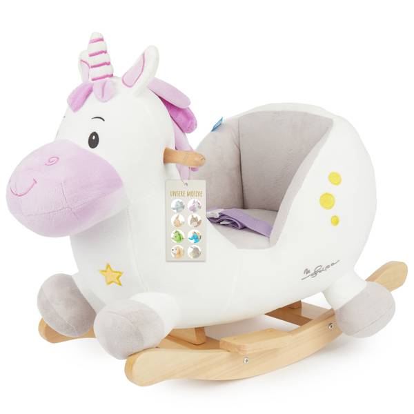 Schaukeltier Einhorn, 60 cm Weiß - Textil - 33 x 58 x 61 cm