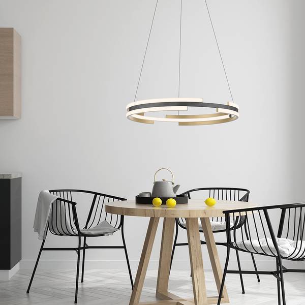LED Pendelleuchte Q-BELUGA Smart Home Messing - Aluminium - 60 x 120 x 60 cm