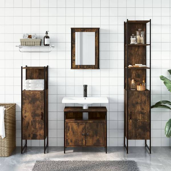 Badmöbel 3033740 4-teilig Braun - Holzwerkstoff - 30 x 60 x 60 cm