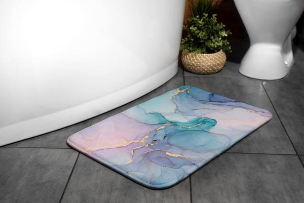 Badteppich Farbiger Marmor 75 x 45 x 75 cm