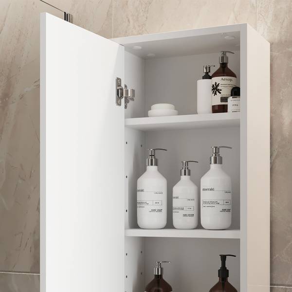 Badschrank Detmold 49528 Braun - Weiß - Holzwerkstoff - 82 x 35 x 20 cm