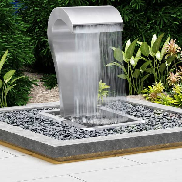 Gartenbrunnen 48093 Silber - Edelstahl - 48 x 82 x 52 cm