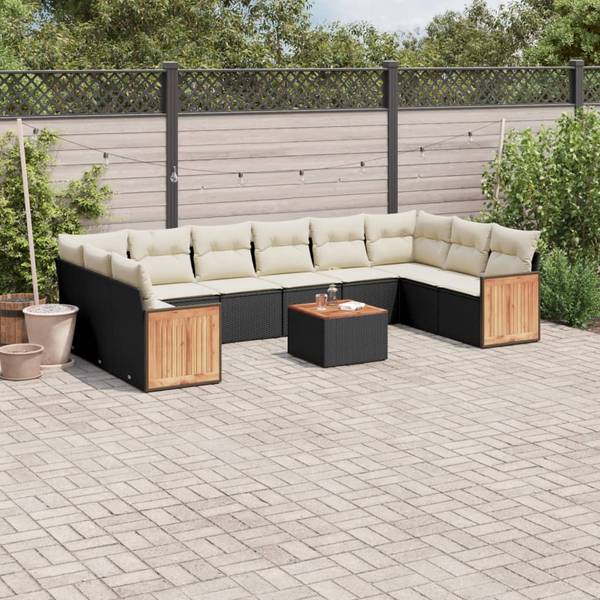 Garten-Lounge-Set 3035022-2 (11-teilig) Schwarz - Creme - Weiß