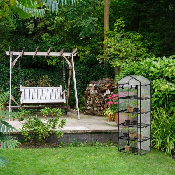 Balkon Gewächshaus mit PVC-Folie Schwarz - Eisen - 58 x 193 x 36 cm