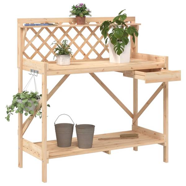 Oppottafel 3033571 bruin - massief hout - 50 x 117 x 110 cm