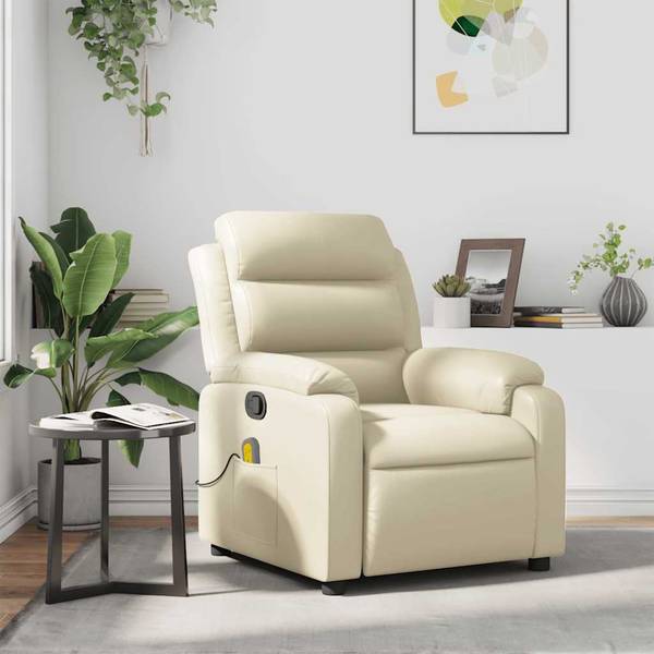 Fauteuil inclinable de massage 3032281-4 Crème - Blanc